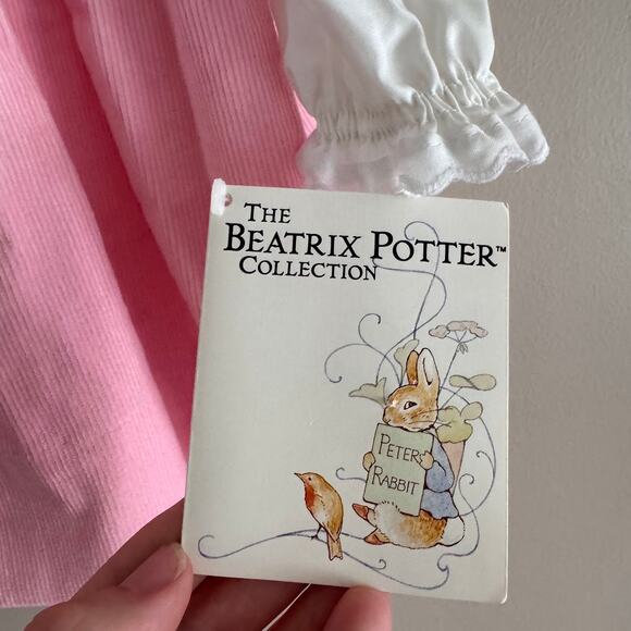 Beatrix Potter Original Pink Embroidered Peter Rabbit Dress 6-9 Baby Girl New - Picture 3 of 9